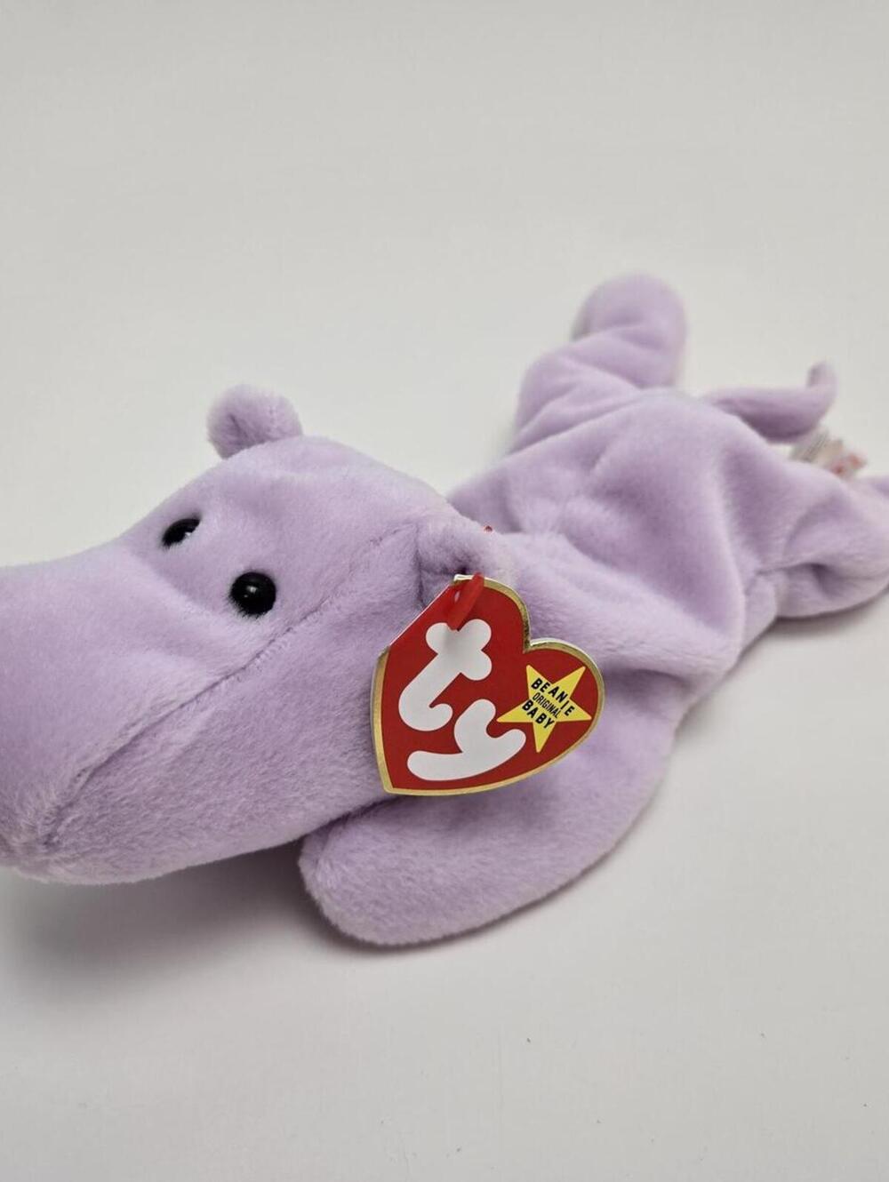 Ty Beanie Baby “Happy” the Purple Hippo! (9 inch)